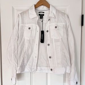 NWT Jones & Co White Linen Jacket